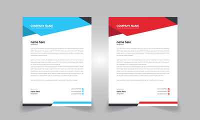 Creative Corporate Business style letterhead templates design Vector illustration.