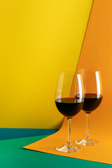 Two glasses of red wine