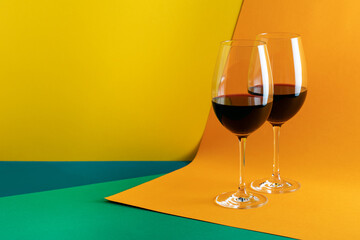 Two glasses of red wine