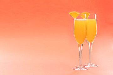 Two glasses of mimosa cocktail - 406655690
