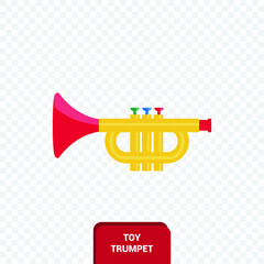Vector image. Drawing of a toy trumpet.