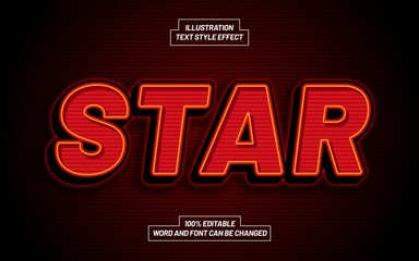 Star 3D Bold Text Style Effect