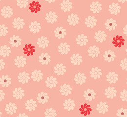 Japanese Cute Small Flower Vector Seamless Pattern
