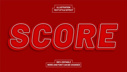 Score Red Text Style Effect
