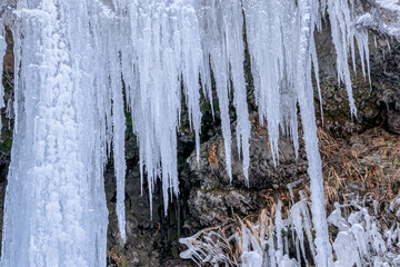 冬の仙酔峡　氷瀑　熊本県阿蘇市　
Sensuikyo in winter ice cascade Kumamoto-ken Aso city