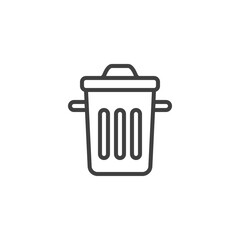Trash can line icon. linear style sign for mobile concept and web design. Dustbin outline vector icon. Symbol, logo illustration. Vector graphics