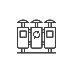 Recycle bin line icon. linear style sign for mobile concept and web design. Trash sorting bin outline vector icon. Symbol, logo illustration. Vector graphics