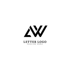 Initial Letter AW logotype company name monogram design for Company and Business logo. - obrazy, fototapety, plakaty