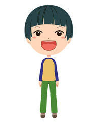 笑顔の男の子の全身イラスト