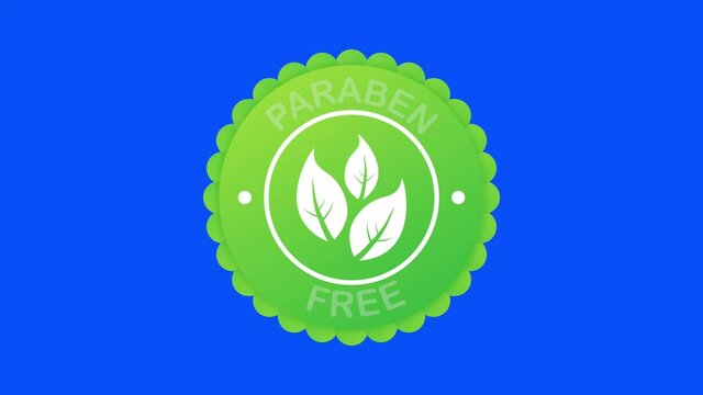 Green label paraben free. Symbol, sign. Organic, bio, eco symbol. Natural product. stock illustration.