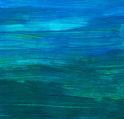 the background is painted in blue, turquoise, sea wave, the texture of the smear, the stripes are lighter and darker, real paint
