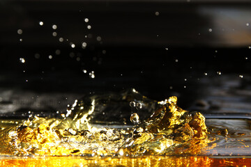 Close up of liquid splash