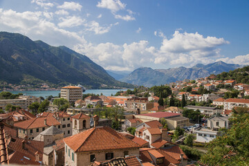 Kotor in a beautiful summer day, Montenegro.Beautiful nature mountains landscape. 