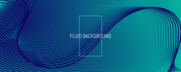 Blue Dynamic Wave. Fluid 3d Flyer. Vivid
