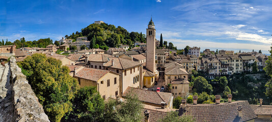 Panorama of Asolo, a medieval village in the province of Treviso in Italy, one of the most...