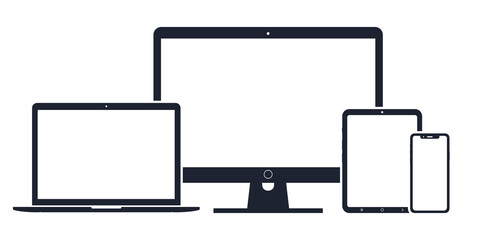 Set of digital devices icons vector illustration of responsive web design