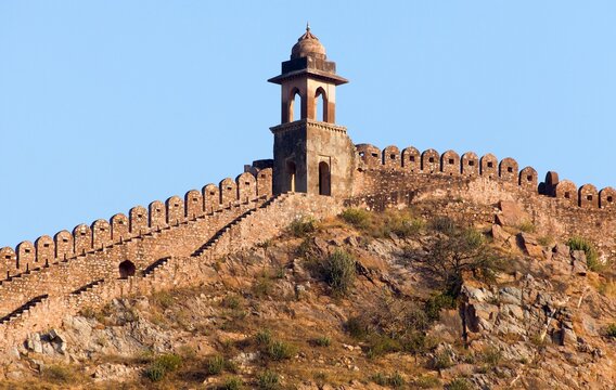fortification with bastion of Jaigarh fort Amer