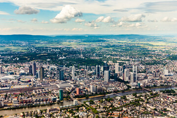 aerial of Frankfurt, Germany