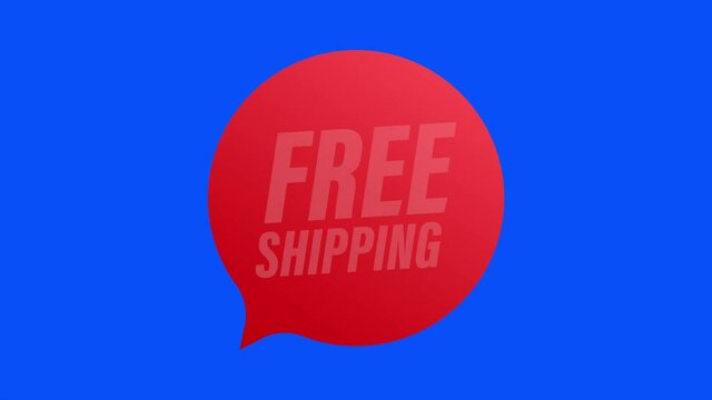 Free shipping. Badge with truck. stock illustrtaion.