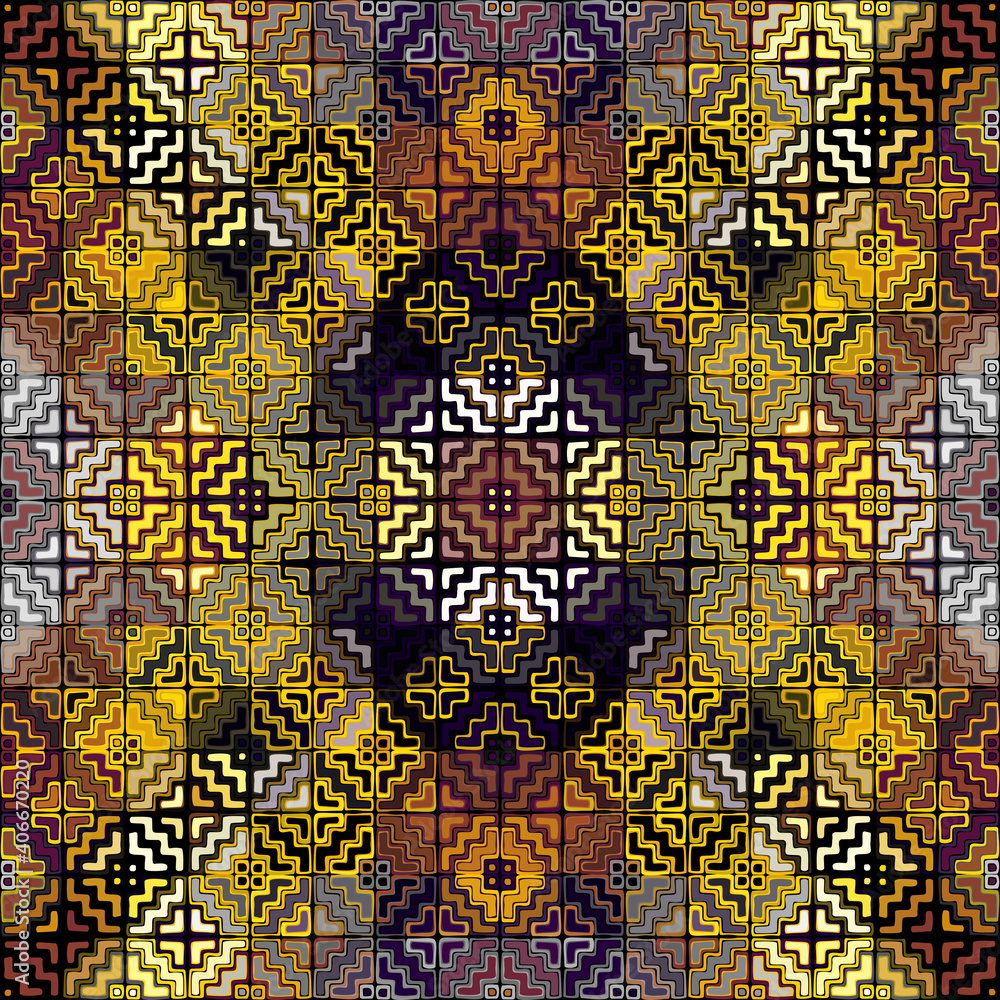 Fototapete seamless background pattern. abstract ethnic tribal pattern in low poly style. vector image