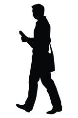 Office worker silhouette vector on white background