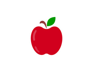 Flat web red apple icon. Vector illustration.