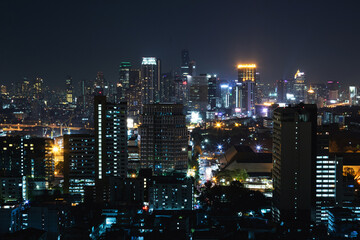 Modern Bangkok city at night