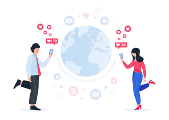 Social media popularity. Follow us on social media, subscriber counting concept. Followers concept illustration.