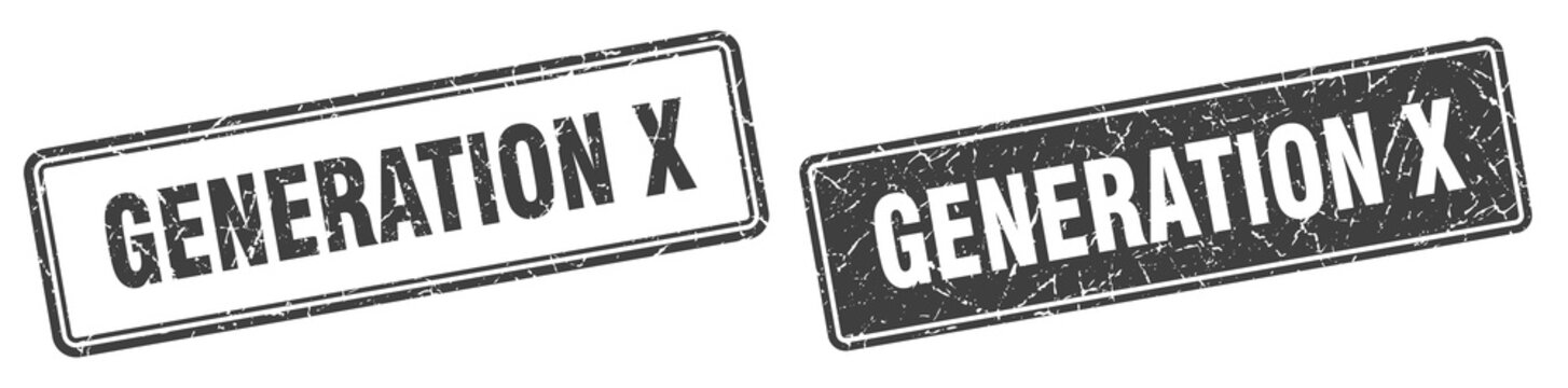 generation x stamp set. generation x square grunge sign