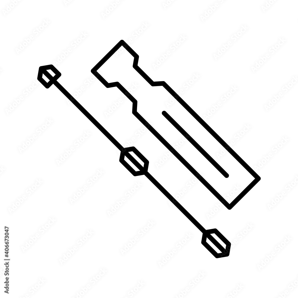 Canvas Prints Unique Screwdriver Line Vector Icon