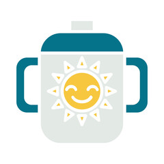 Baby Glass Color Icon. Vector Design Illustration Sign.