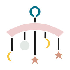 Baby Hanging Toys Color Icon. Vector Design Illustration Sign.