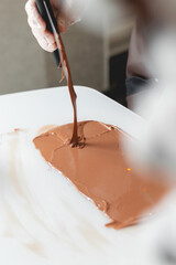 Making homemade chocolate