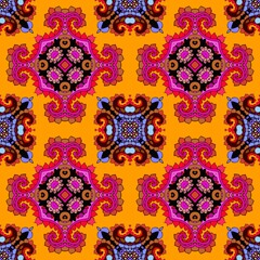 Seamless ornamental pattern in oriental style Indian, persian, arabian, damask motifs.