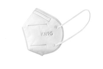 KN95 FFP2 Face mask isolated on white background. Personal protective equipment against Covid-19