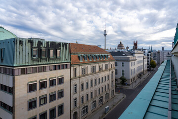 Fototapeta premium Berlin Werderscher Markt Französische Straße Gendarmenmarkt Spree Fernsehturm