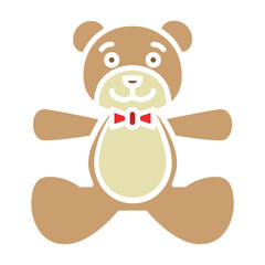Baby Teddy Bear Color Icon. Vector Design Illustration Sign.