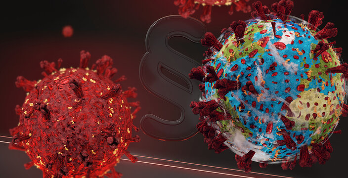 paragraph law symbol virus pandemic earth. elements of this image furnished by NASA. 3d-illustration