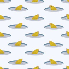 Pattern of gold fishs from hole. vector illustration.