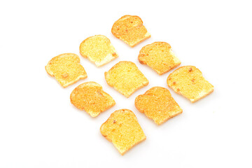 baked crispy bread with butter and sugar