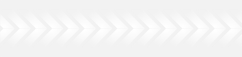 Fototapeta premium Grey and white tech abstract banner with glossy arrows. Vector background