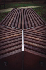 wooden bench in the park