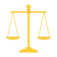 Scales of justice simple flat figure.