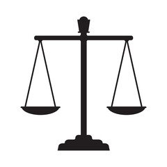 Scales of justice simple flat figure.