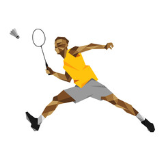 Badminton player sports vector design