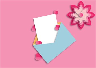 blank paper valentine's mockup