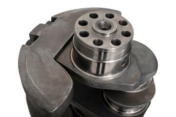 New engine crankshaft. Spare part. 