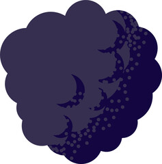 Blue raspberry fruit illustrative vector graphic clipart or icon