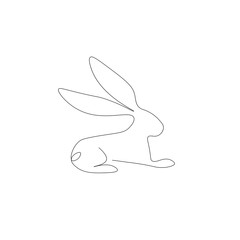 Easter bunny drawing, vector illustration