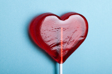 Red heart lollipops. Candy. Love concept. Valentine day.